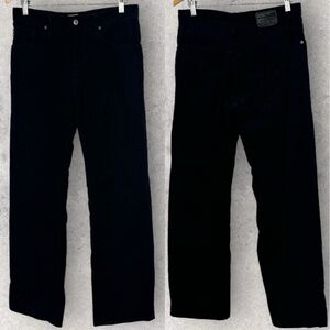 AG Adriano Goldschmied Black Corduroy The Protege Straight Leg Jeans Mens 34 Zip